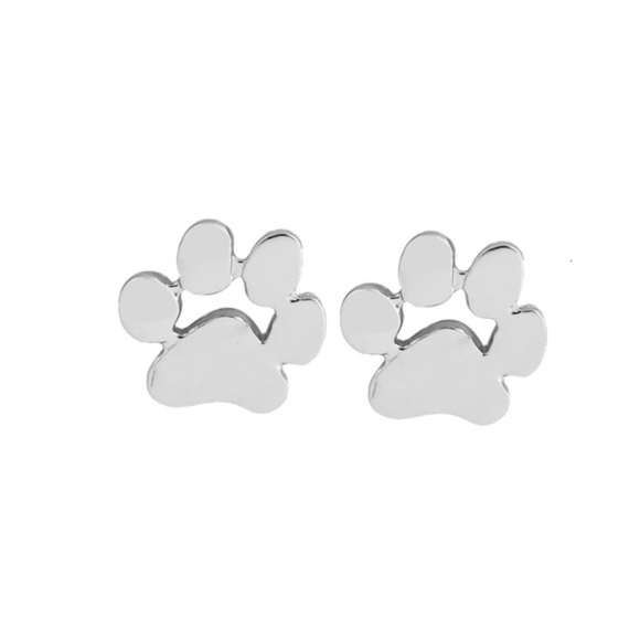 golden threads Jewelry - Paw Dainty Stud Earrings Silver Color